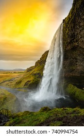 Seljalandsfoss Waterfall In Iceland.