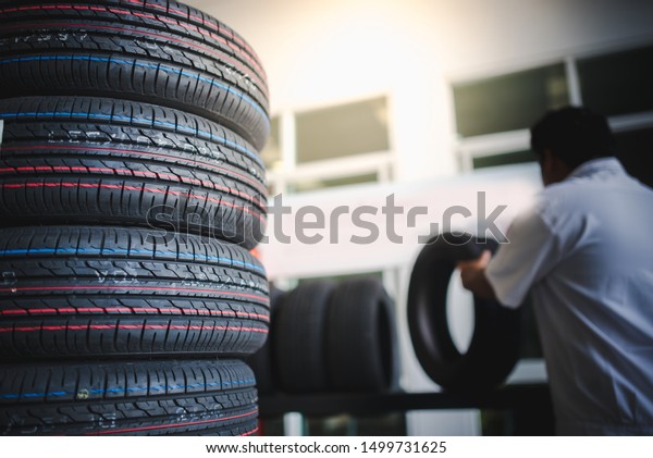 Sell tires at a tire store. New tires are about
to change.