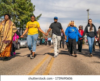 SELMA, ALABAMA / USA - March 1, 2020: Scenes From The March To Commemorate Bloody Sunday, 55 Years Later.