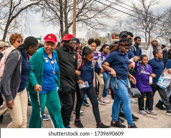 SELMA, ALABAMA / USA - March 1, 2020: Scenes From The March To Commemorate Bloody Sunday, 55 Years Later.