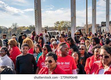 SELMA, ALABAMA / USA - March 1, 2020: Scenes From The March To Commemorate Bloody Sunday, 55 Years Later.