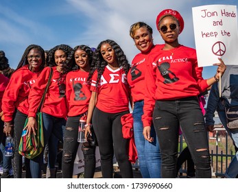 SELMA, ALABAMA / USA - March 1, 2020: Scenes From The March To Commemorate Bloody Sunday, 55 Years Later.