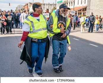 SELMA, ALABAMA / USA - March 1, 2020: Scenes From The March To Commemorate Bloody Sunday, 55 Years Later.