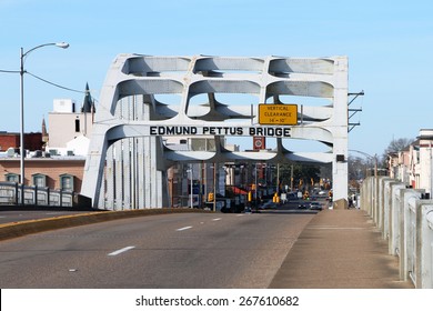 SELMA, AL-CIRCA JANUARY 2015: Historic Edmund Pettus Bridge In Selma Which Recently Celebrated Its 50th Anniversary Of The Martin Luther King Jr. March For Civil Rights.

