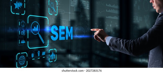 SEM Search Engine Optimization Marketing Ranking Traffic Website Technology Communication Concept