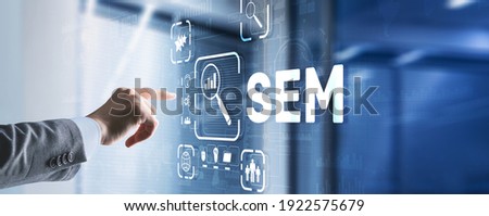 SEM Search Engine Optimization Marketing Ranking Traffic Website Technology Communication Concept