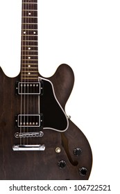 Semi Hollow Guitar, Model Gibson ES 335 On Isolated White