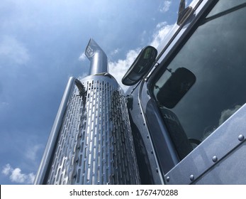 Semi Truck Close Up Cab Exhaust