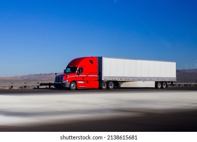 Semi Trucks on the Nevada Highway, USA. Trucking in Nevada , USA -November 2016: 
