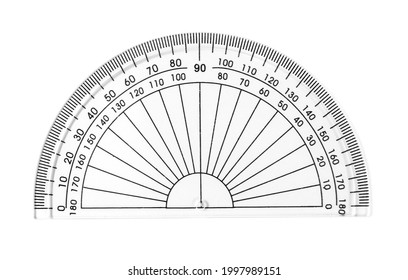 Semicircle Transparent Ruler Isolated On White Stock Photo 1997989151 ...