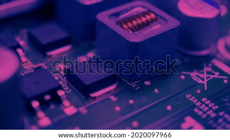 Semiconductor. cpu chip located on the green motherboard of the computer. Semi conductor motherboard circuit board. Hightech computer board with manufacture chip pcb technology. Smart phone iot chip.