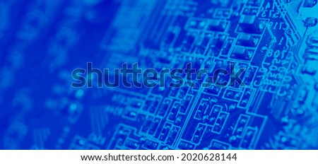 Semiconductor. cpu chip located on the green motherboard of the computer. Semi conductor motherboard circuit board. Hightech computer board with manufacture chip pcb technology. Smart phone iot chip.