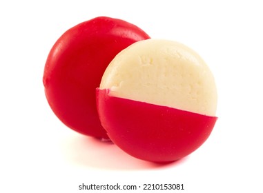 Semi-Hard Cheese in a Red Wax Coating - Powered by Shutterstock