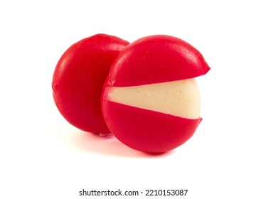 Semi-Hard Cheese in a Red Wax Coating - Powered by Shutterstock