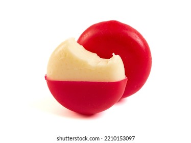 Semi-Hard Cheese in a Red Wax Coating - Powered by Shutterstock