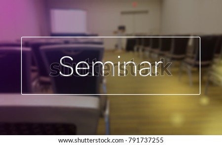 Seminar superimposed on empty lecture theater