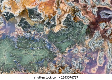 Semiprecious natural stone texture. Colorful agate mineral background - Shutterstock ID 2243076717