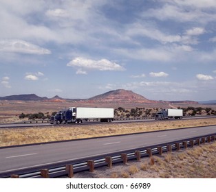 Semi-trucks on interstate