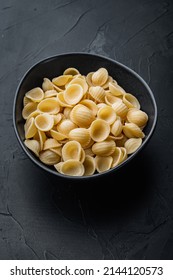 Semolina Pasta Dried, On Black Background