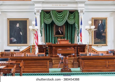 Senate Chamber In Texas State Capitol In Austin, TX