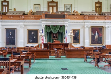 Senate Chamber In Texas State Capitol In Austin, TX