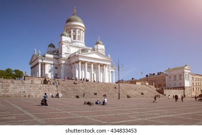 Senate Square And St. Nicholas Cathedral In Helsinki