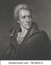 Senator Andrew Jackson In 1824, As Painted By Joseph Wood, And Engraved By James Longacre. The Original Miniature Painting Is Now Lost