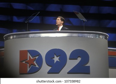 Senator Charles Robb Addresses Crowd At The 1992 Democratic National Convention At Madison Square Garden, New York