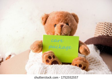 Sending Care From Home With Toys And Things On A White Background