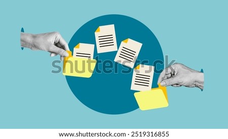 Sending of document on internet. Data transfer, Transfer file of data between folders and Backup data. Exchange of file on folder and DMS