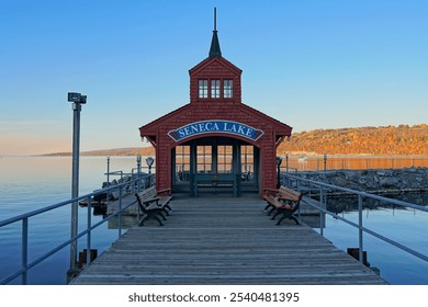 Seneca Lake Boathouse in Watkins Glen New York - Powered by Shutterstock