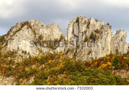 Seneca Rocks West Virginia in Autumn Horizontal