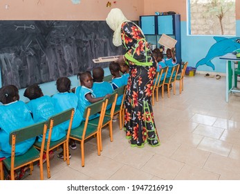 Senegal, Africa - January 2019: African School Children Wearing Uniform During School Activities. Senegal Africa.