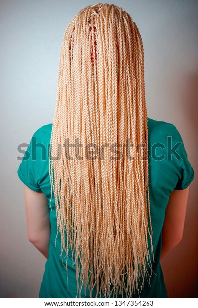 Senegalese Twisted Pigtails Weave Through Braid Stock Photo Edit