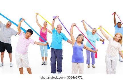 Senior Adult Exercise Activity Healthy Workout Concept