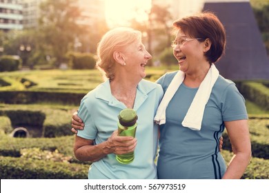 Senior Adult Friendship Exercise Fitness Strength