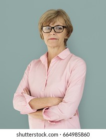 Senior Adult Woman Confidence Self Esteem Studio Portrait