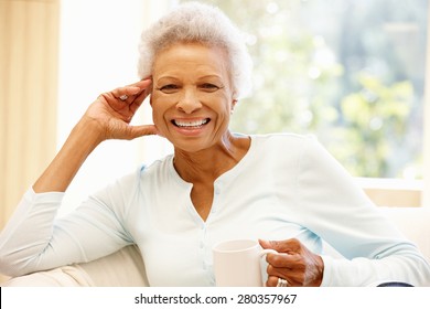 Senior African American Woman At Home