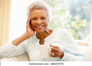 Senior African American Woman At Home