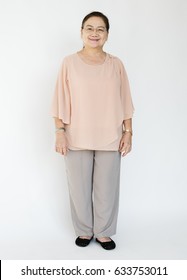 Senior Asian Woman Full Body