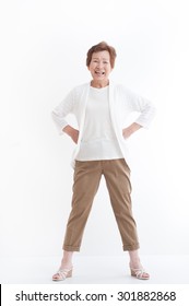 Senior Asian Women,standing Pose