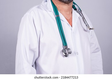 Senior Attractive Brazilian Doctor In A White Coat, No Face