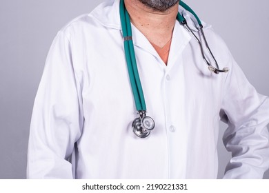 Senior Attractive Brazilian Doctor In A White Coat, No Face