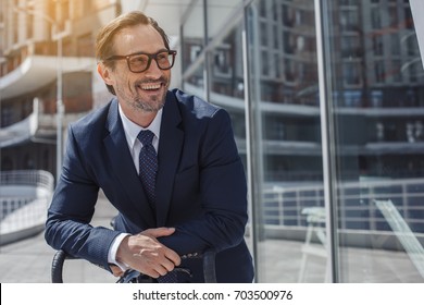 Senior Business Man With A Bicycle Outdoors