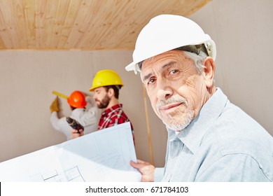 Senior Citizen As Foreman With Floorplan Planning With Experience