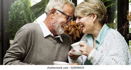 Senior Couple Afternoon Tea Drinking Relax Concept - Powered by Shutterstock