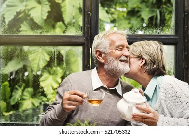 Senior Couple Afternoon Tea Drinking Relax Concept - Powered by Shutterstock