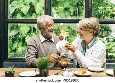 Senior Couple Afternoon Team Drinking Relax Concept - Powered by Shutterstock