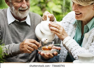 Senior Couple Afternoon Team Drinking Relax Concept - Powered by Shutterstock