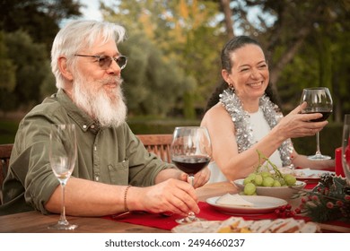 Senior couple celebrating christmas southern hemisphere - Powered by Shutterstock